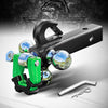 5 in 1 Trailer Hitch Tri-Ball Mount with Hook & Shackle Fits 2" Receiver with Chrome Hitch Ball(1-7/8",2",2-5/16"), 10,000LBS MAX GTW, Green-X-2220-GS