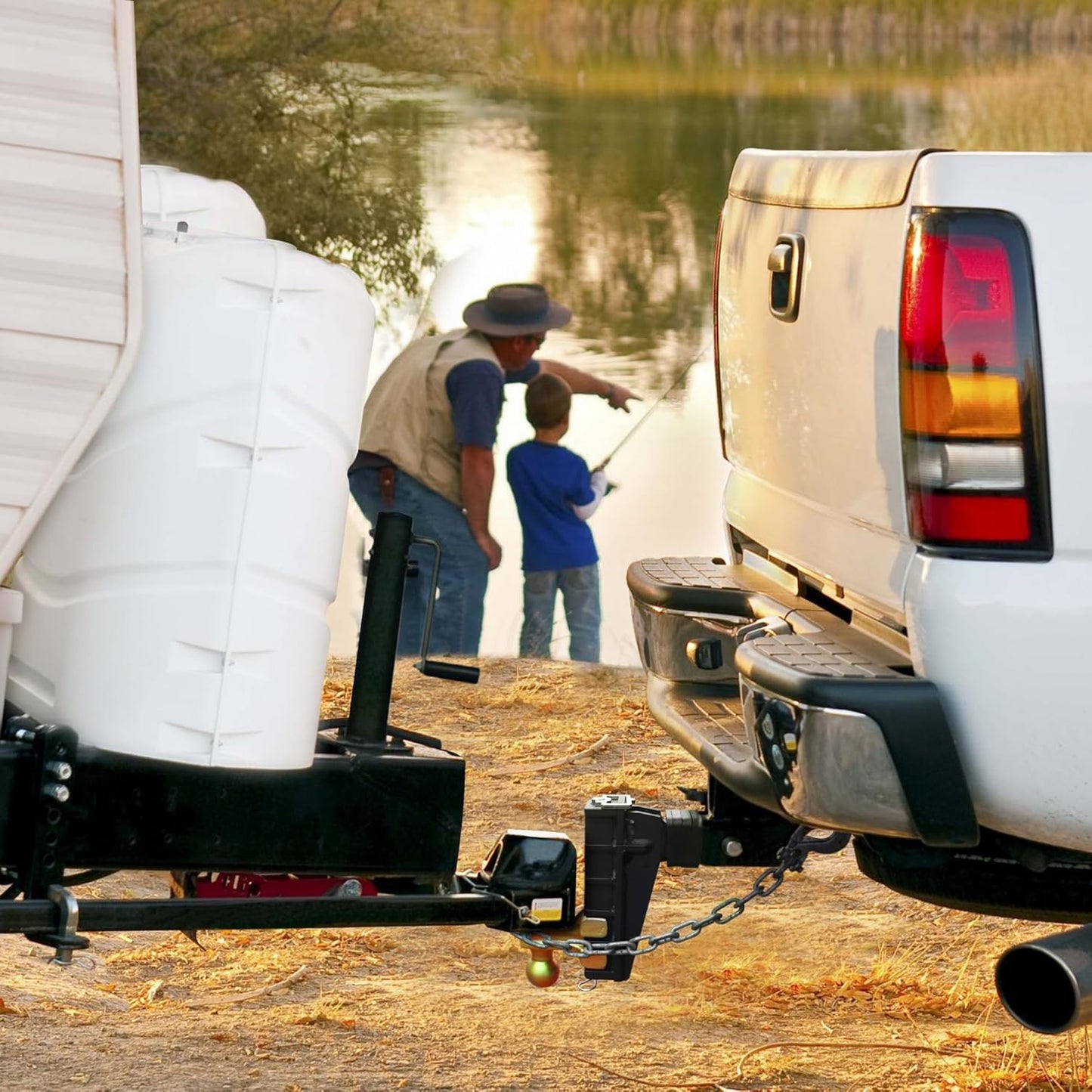 Trailer Hitch,Fits 2.5-Inch Receiver, 8 Inch Adjustable Drop Hitch with 2" and 2 5/16" Dual Ball,28,000 Lbs Gtw - Tow Hitch for Heavy Duty Truck