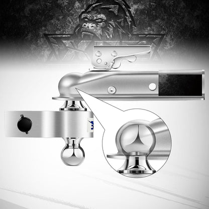 Straight Trailer Coupler for 2 Inch Ball Hitch, 2" Channel Width 3500 Lbs Trailer Tongue Coupler
