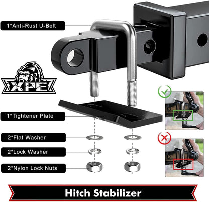 Trailer Hitch Tightener, Hitch Stabilizer Heavy Duty Anti-Rattle Clamp for 2.5" Hitches, Reduce Movement from Hitch Tray Cargo Carrier Bike Rack Trailer Ball Mount.…