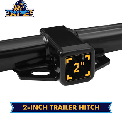 Trailer Hitch for Dodge Durango and Jeep Grand Cherokee,2-inch Hitch Receiver with Bolts, Black Trailer Hitch Kit, Anti-Rust Gloss Black Powder Coat Tow Hitch T09