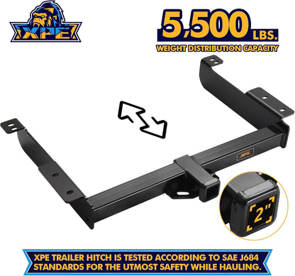 Trailer Hitch for GMC Savana, 2-inch Hitch Receiver, Black Trailer Hitch Kit, Anti-Rust Gloss Black Powder Coat Tow Hitch