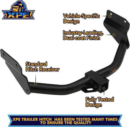 Trailer Hitch for Dodge Durango and Jeep Grand Cherokee,2-inch Hitch Receiver with Bolts, Black Trailer Hitch Kit, Anti-Rust Gloss Black Powder Coat Tow Hitch T09