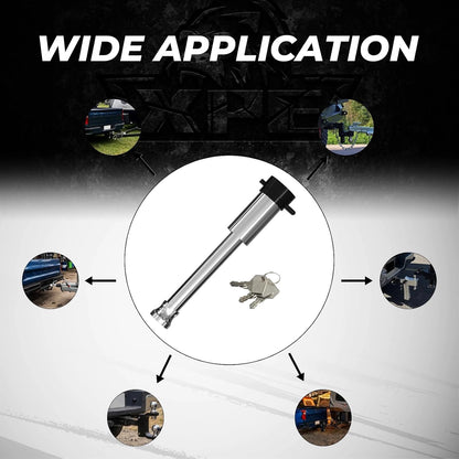 XPE Trailer Hitch Lock Extra Long 3-1/2" Span Fits for Class III IV V Hitches with 2" and 2.5" Receivers