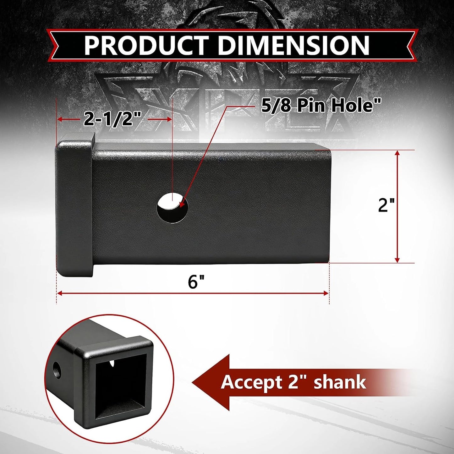 XPE Trailer Hitch Receiver Tube 2'' x 6'' Length Weld on Raw Steel Combo Bar