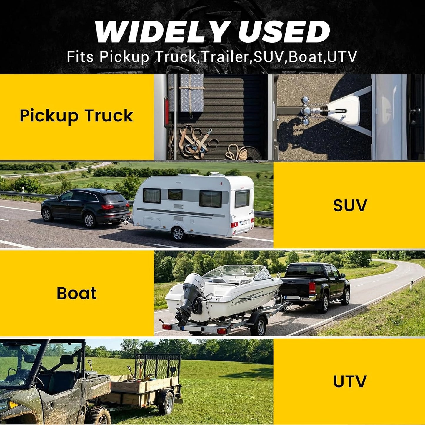 XPE Trailer Hitch Tri-Ball Hitch Fits 2 inch Receiver, 1-7/8", 2", 2-5/16" Trailer Balls 5/8'' Lock Included
