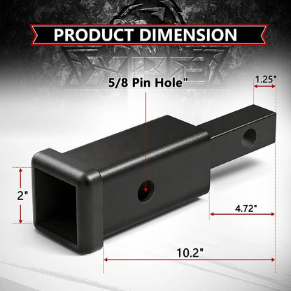 XPE 1-1/4" to 2" Trailer Hitch Adapter, 6-1/4" Extension Length, 350 lbs TW